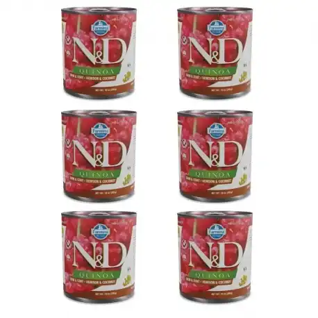 Farmina ND Quinoa Skin Coat Comida Húmeda para Perros con Venado, 6x285Grs - Farmina - Comparador de precios