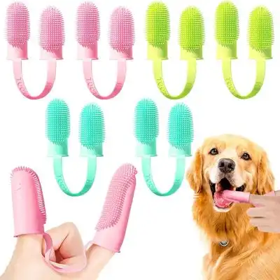 FurryFusion Cepillo de dedos para perros y gatos, paquete de 3 - Azul - Furry Fusion - Comparador de precios
