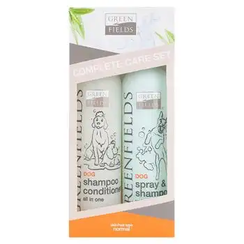 Lote De Champú Y Espray Para Perros Completo 2x250 Ml Greenfields