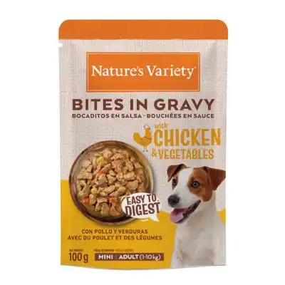 Nature's Variety Bocaditos Pollo Sobre en Salsa para perros adultos mini - 100 gr - Natures Variety - Comparador de precios