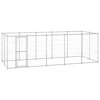 Perrera De Exterior | Jaula Para Perro | Parque Para Mascotas De Acero Galvanizado 12,1 M² Cfw783941