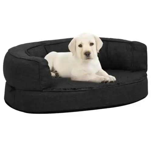 Vidaxl sofá acolchado de poliéster negro para perros