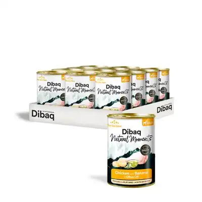 Dibaq Natural Moments Lata Pollo con Plátano para perro - 380 g - Dibaq - Comparador de precios