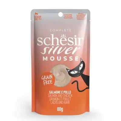 Schesir Silver Mousse 12 x 80 g - Salmón y pollo - Schesir - Comparador de precios