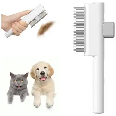ZooVenture Peine autolimpiante con botón patentado - Modelo de dientes finos, blanco, 1 pieza - Zooventure - Comparador de precios