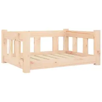 Cama Para Perros Madera Maciza De Pino 65,5x50,5x28 Cm Vidaxl