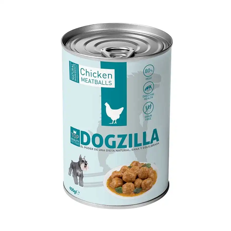 Dogzilla Albóndigas de Pollo con Brócoli y Cúrcuma lata para perros