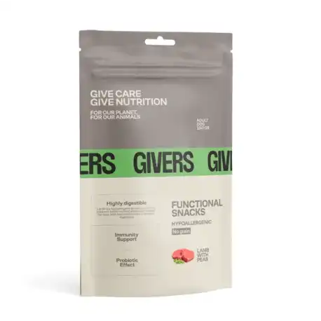 Givers Snack Natural Para Perros con Cordero y Guisantes Hipoalergénico, 1 x 150 gr - Givers - Comparador de precios