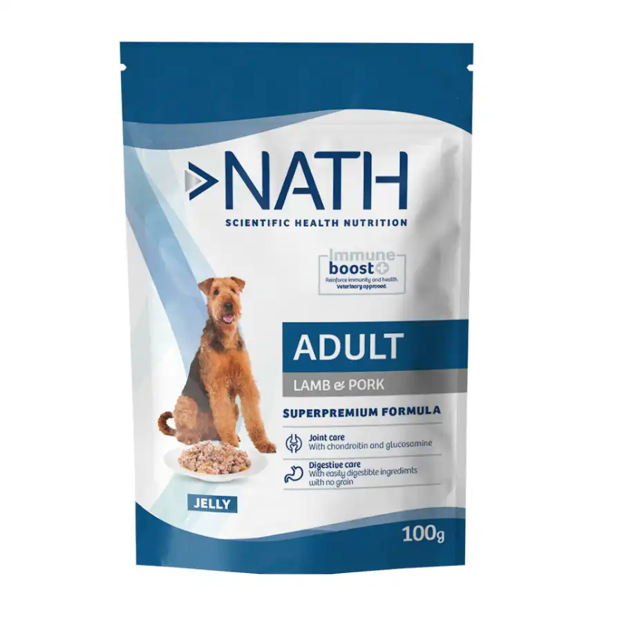 Nath Adult Cordero y Cerdo en Gelatina sobre para perros