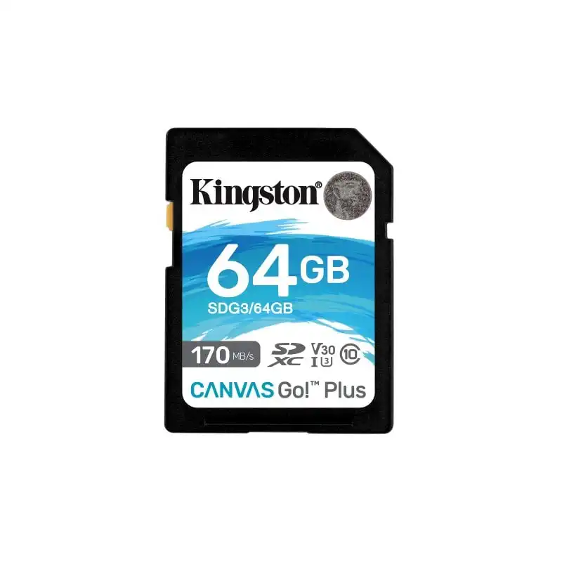 Kingston Canvas Go Plus SDXC 64GB UHS-I U3 V30 Clase 10