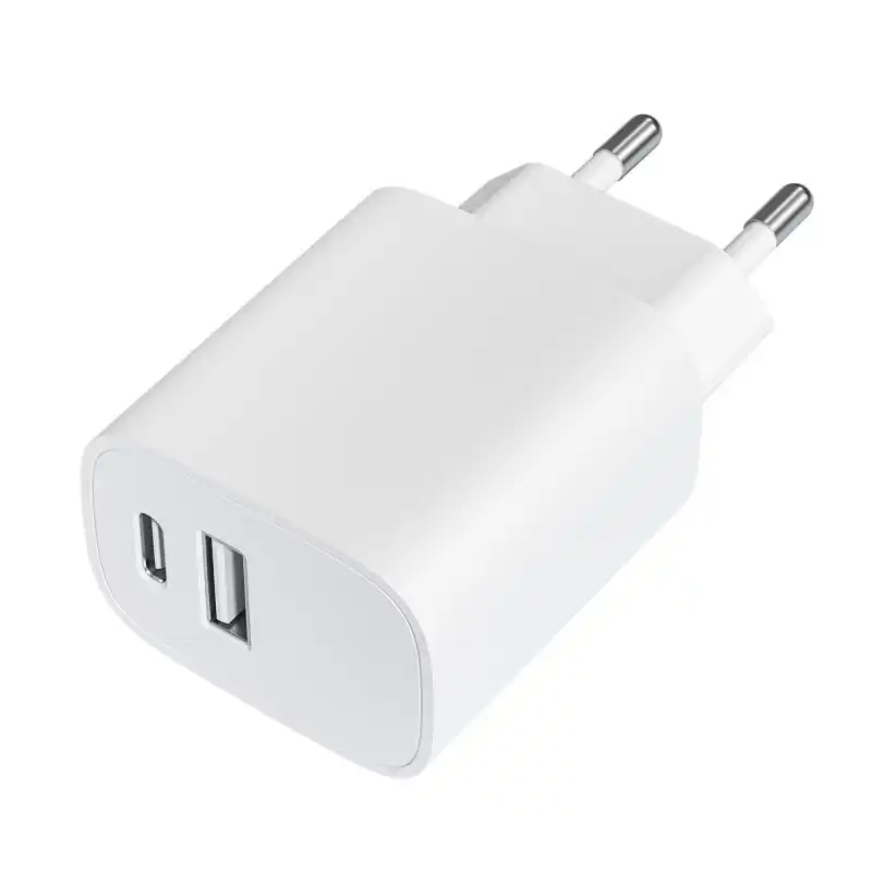 Leotec Cargador de Pared Doble USB-C PD/USB 2.0 20W Blanco