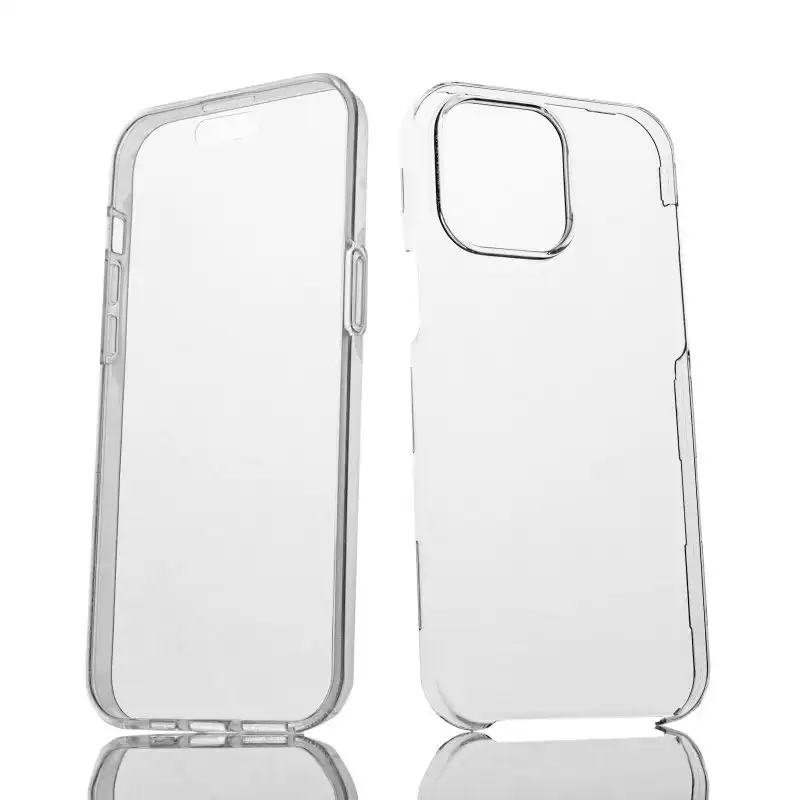 Max Power Digital Funda Doble Cara 360 Grados Silicona Transparente Para Apple Iphone 14 Pro