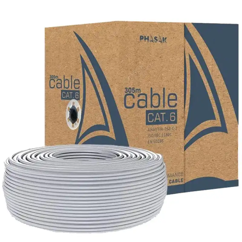 Phasak Bobina De Cable UTP Cat. 6 CCA Sólido AWG23 100m