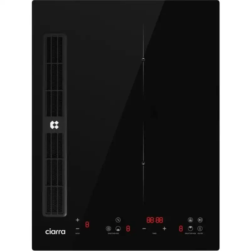 Ciarra One Placa de Inducción con Campana de Plasma Integrada 2 Zonas Temporizador de Reciclaje 39cm