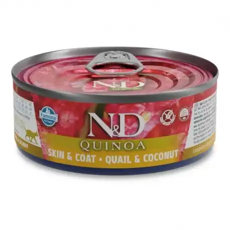 Farmina ND Quinoa Skin Coat Comida Húmeda para Gatos con Codorniz, 24x80gr - Farmina - Comparador de precios