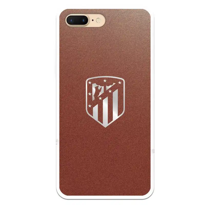 Funda Licencia Oficial Atlético de Madrid Escudo Plateado Fondo Para iPhone 7 Plus