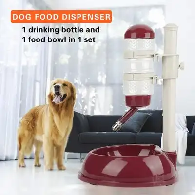HausPets Dispensador automático de agua, comedero ajustable perros gatos - Marrón - HausPets - Comparador de precios