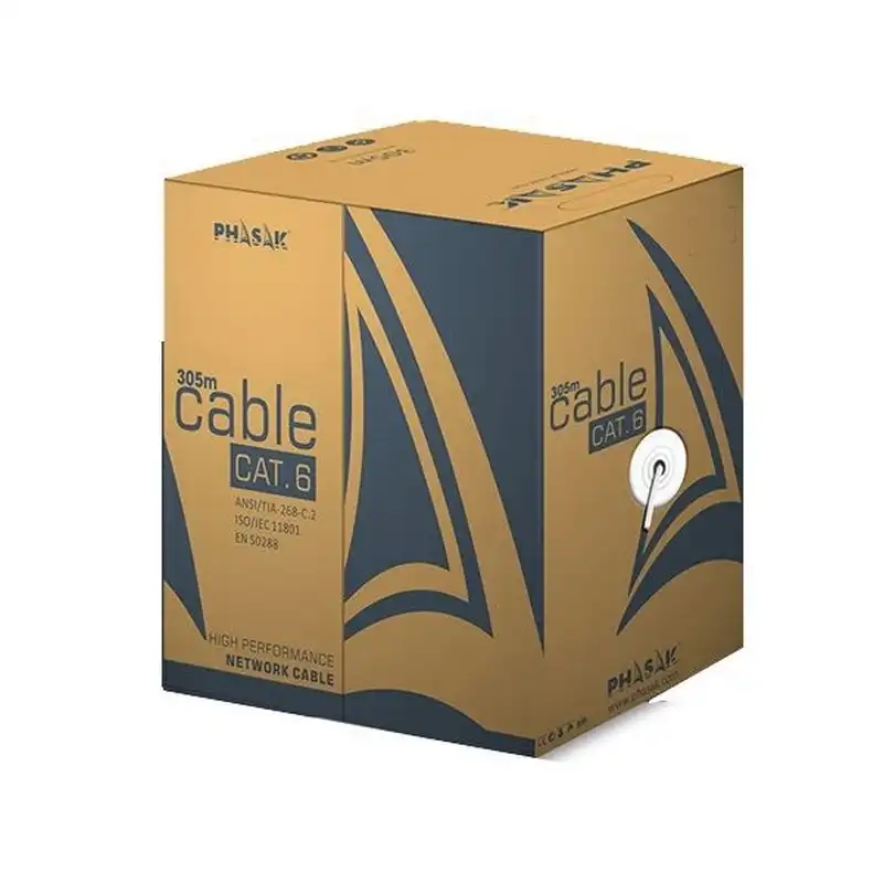 Phasak PHR 6301 Bobina Cable de Red RJ-45 UTP AWG23 LSZH Categoría 6 305m Gris