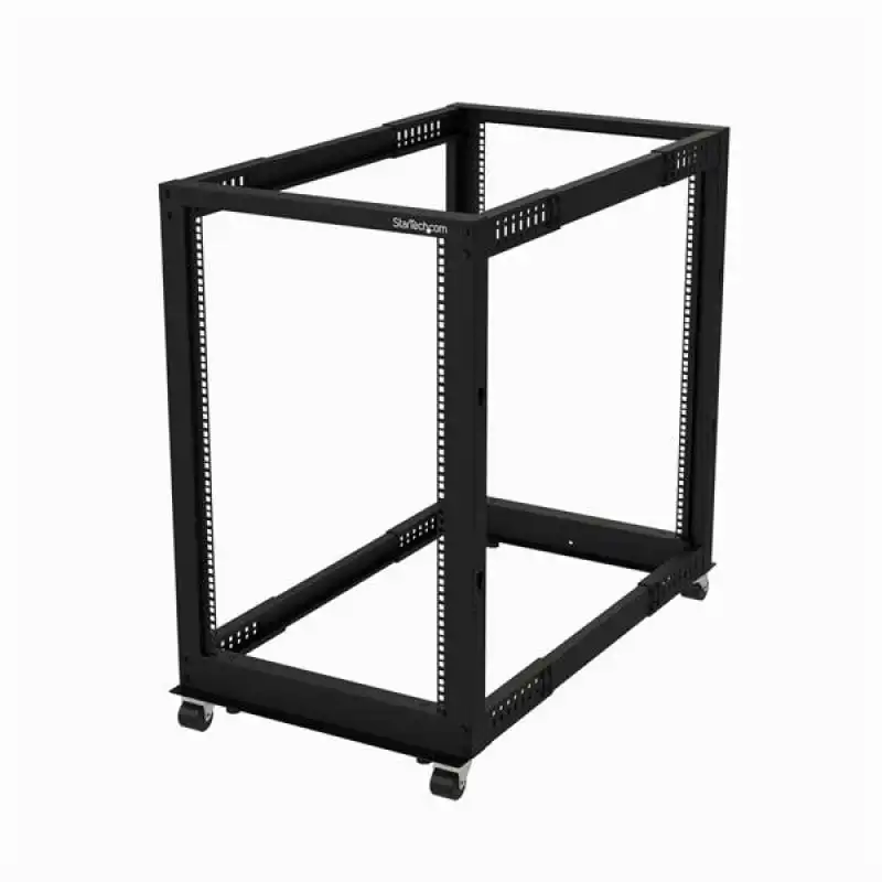 StarTech Soporte Marco Abierto 18U 4x Columnas Ajustable de 22 a 40" Negro