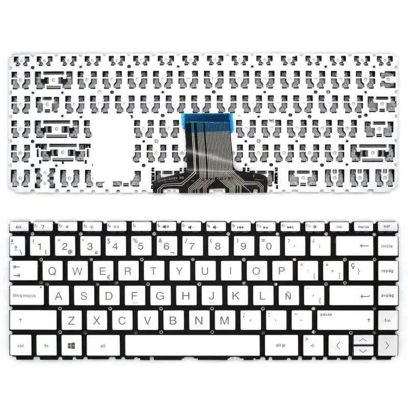 Teclado Para Portátil Hp 14s-dq1020ns 14s-dq1021ns Plata