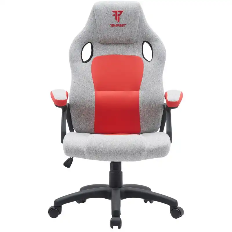 Tempest Discover Silla Gaming Gris/Roja Tela Transpirable