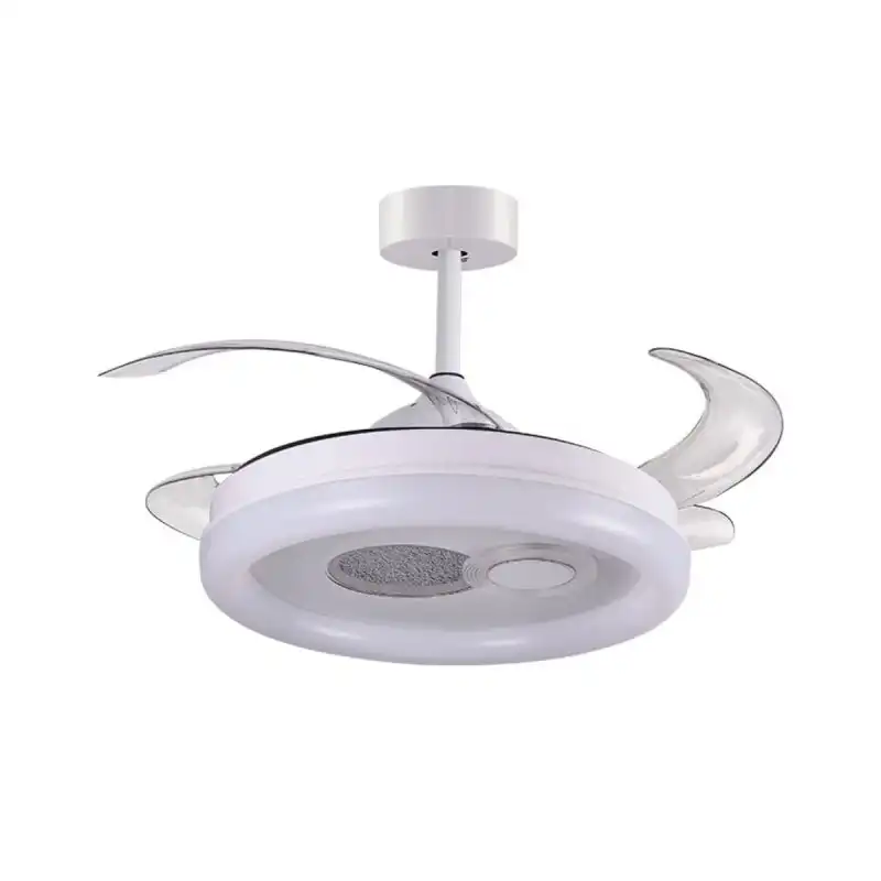Bel Air Hermes Ventilador de Techo con Luz y Mando a Distancia 108W 4 Aspas Retráctiles Blanco