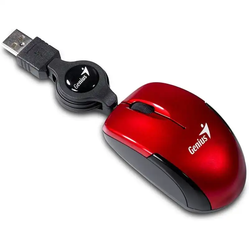 Genius Micro Traveler V2 Mini Ratón USB 1000 DPI Rojo