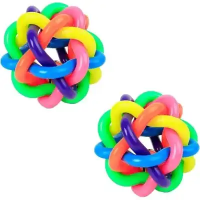 HausPets Juego de 2 pelotas de goma trenzadas – Con campana - Lote de 2 bolas de campana - HausPets - Comparador de precios