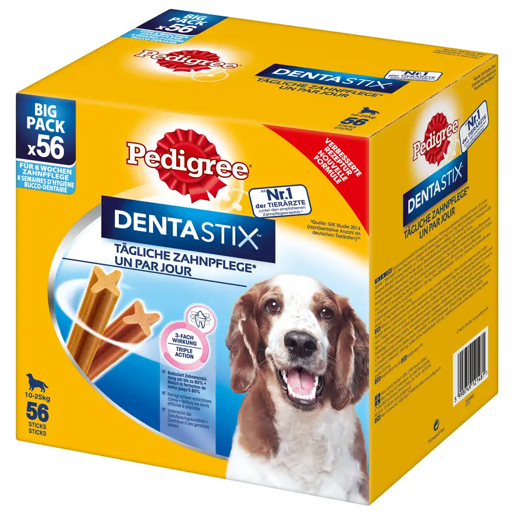 Pedigree Dentastix cuidado dental diario snacks para perros - Perros medianos (56 uds.)