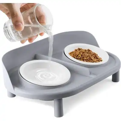 UAMLY Comederos elevados e inclinados para gatos - gris - Uamly - Comparador de precios