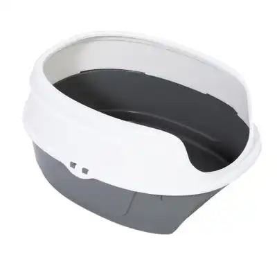 Arenero descubierto Basics para gatos - gris / blanco - Zooplus Basics - Comparador de precios
