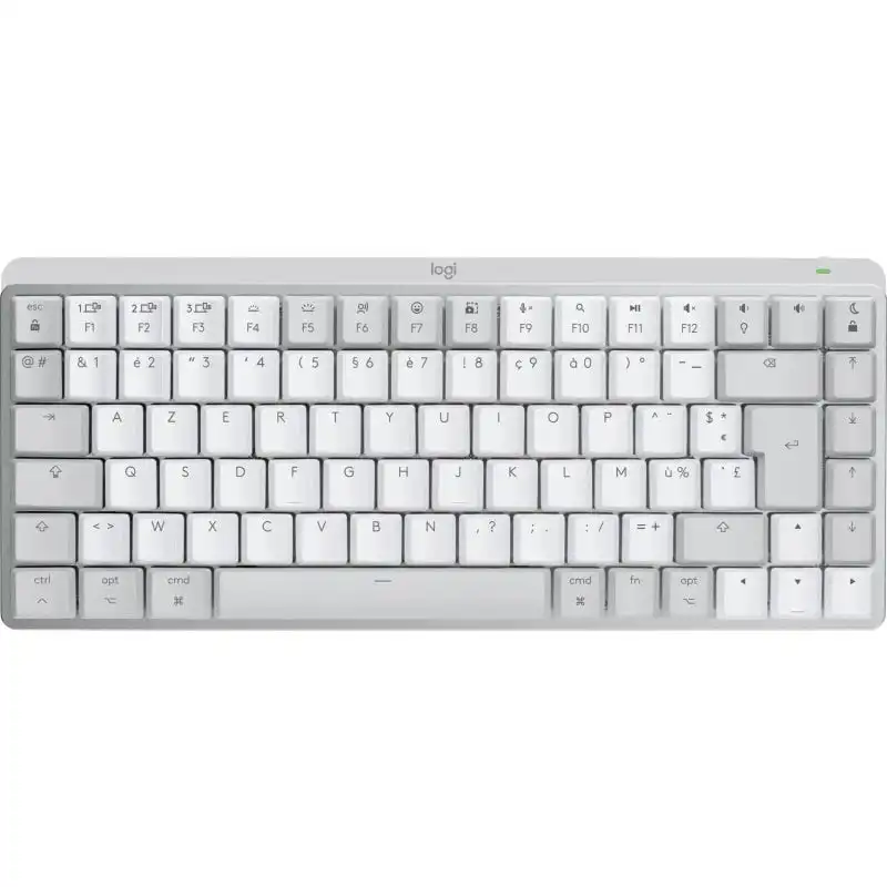 Logitech MX Mini Mechanical for Mac teclado Oficina Bluetooth Teclado Francés Gris, Blanco