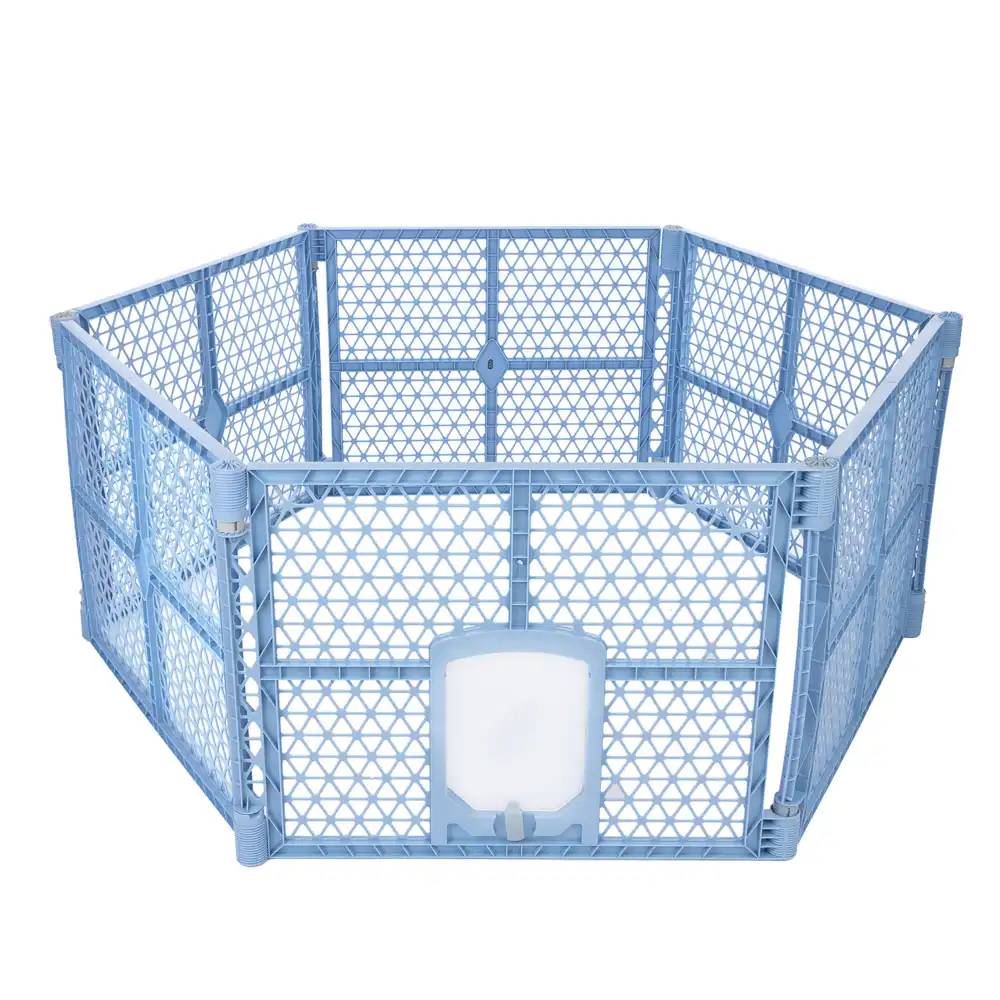 Parque TIAKI Playpen 6 esquinas para cachorros y gatitos - 150 x 170 x 66 cm (L x An x Al)