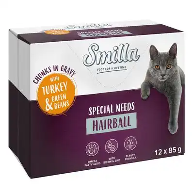 Smilla Bocaditos con verduras 48 x 85 g en oferta: 40 + 8 ¡gratis! - Adult Hairball con pavo y judías verdes - Smilla - Comparador de precios