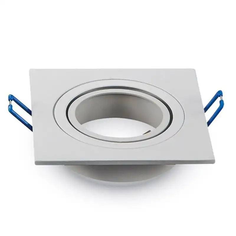 V-Tac Soporte Cuadrado Empotrable para Bombillas GU10 91x91x25mm Blanco