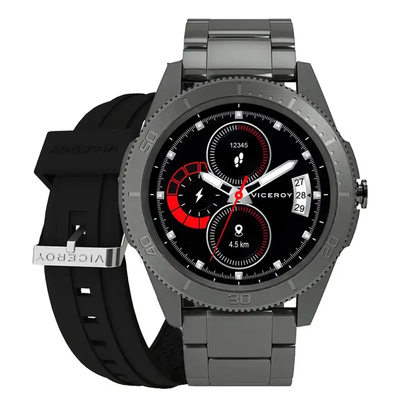 Viceroy SmartPro Sport 41113-10 Reloj Smartwatch Acero + Correa Adicional Negra