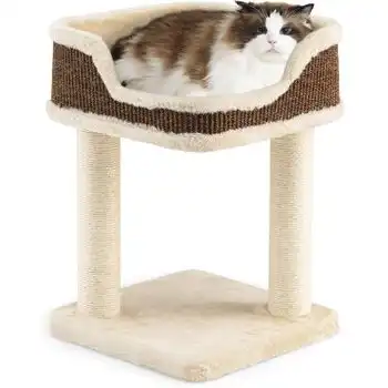 Árbol Rascador Compacto Para Gatos, Altura 50 Cm, Torre De Sisal Natural Costway 38 X 39 X 51 Cm Beige