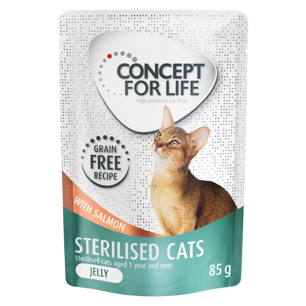 Concept for Life 12 x 85 g comida húmeda sin cereales ¡a precio especial! - Sterilised sin cereales con salmón en gelatina