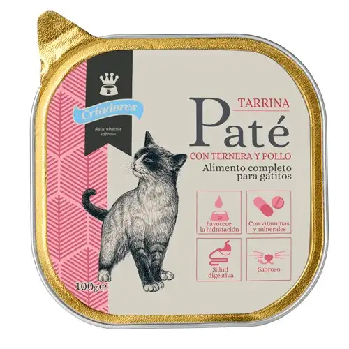 Criadores Ternera y Pollo en paté tarrina para gatitos