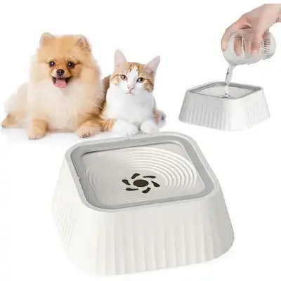 IntiMeg Bebedero para perros y gatos - Resistente a salpicaduras - Blanco - IntiMeg - Comparador de precios