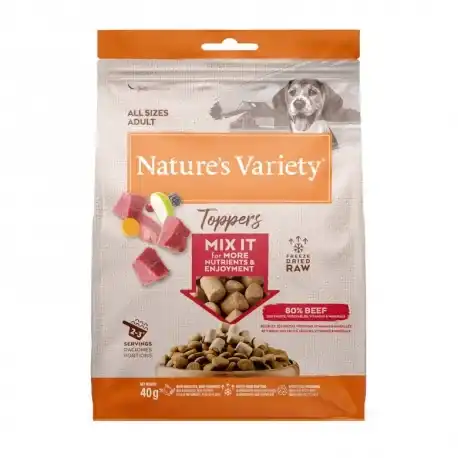 0.04 KG 40 g Nature's Variety Toppers Buey Liofilizado para perros - Natures Variety - Comparador de precios