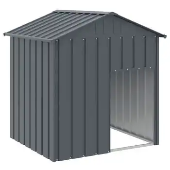 Caseta Perros Con Tejado Acero Galvanizado Gris 117x103x123cm Vidaxl