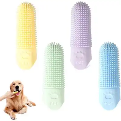 HausPets Juego de cepillos de dientes de silicona para perros y gatos - Artículo 1 - HausPets - Comparador de precios