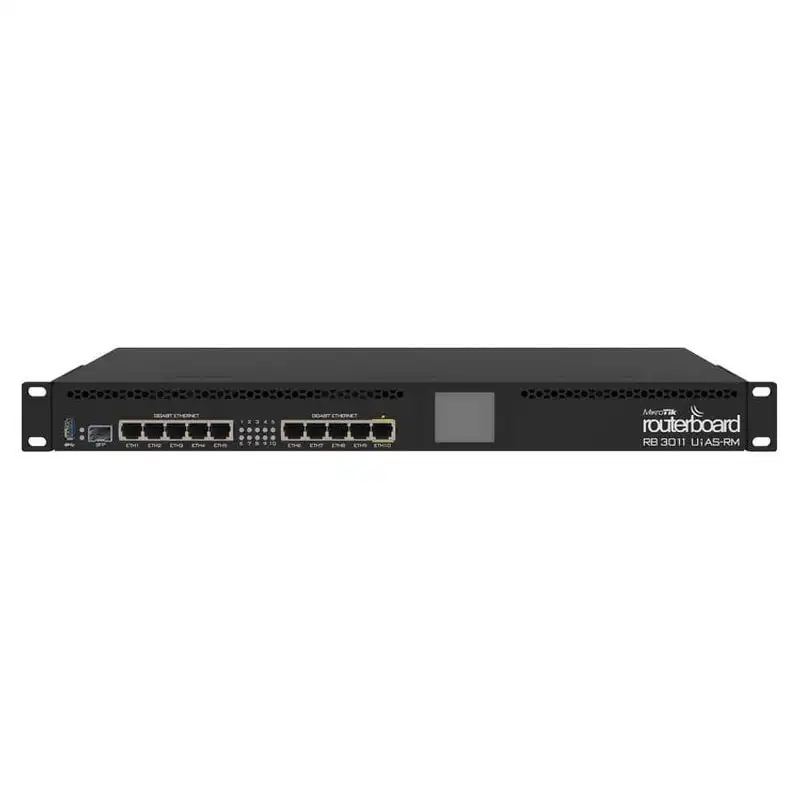 Mikrotik RB3011UiAS-RM Router Ethernet 9 Puertos RJ45 Gigabit + 1 Puerto RJ45 PoE + 1 SFP