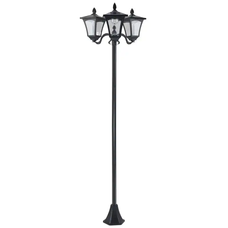 Outsunny Farol Solar De Jardín Con 3 Luces Led Impermeable Ip44 51,5x47x182,5 Cm