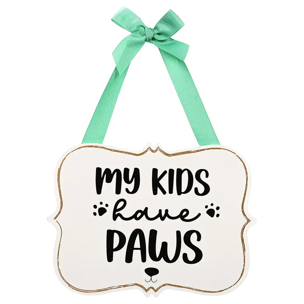Cartel "My Kids Have Paws" para colgar - 20,5 x15,5 cm (L x An)
