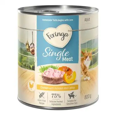 Feringa Single Meat Menu 6 x 800 g - Pollo con calabaza y menta para gatos - Feringa - Comparador de precios