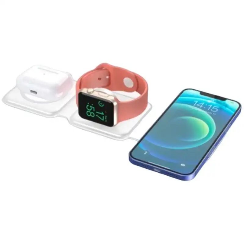 Klack 3 En 1 Estación de Carga y Cargador Inalámbrico 15W