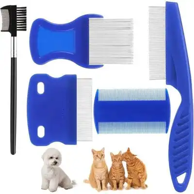 Pawffee 5 peines antipulgas de acero inoxidable, dientes finos, aseo - 1 pieza - Pawffee - Comparador de precios