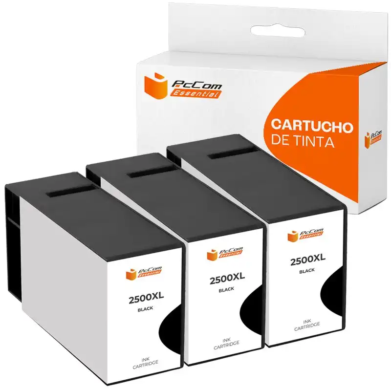 Pccom Essential Canon Pgi2500xl Cartucho Tinta Compatible Negro Pack 3